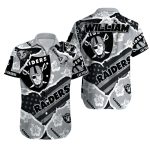 Personalized Las Vegas Raiders American Flag Floral Style Hawaiian Shirt