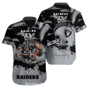 Personalized Las Vegas Raiders Angry Mascot And Helmet Hawaiian Shirt