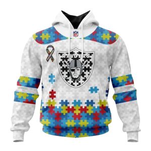 Personalized Las Vegas Raiders Autism Awareness AOP Hoodie