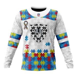 Personalized Las Vegas Raiders Autism Awareness AOP Sweatshirt