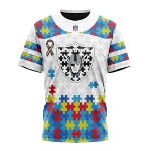 Personalized Las Vegas Raiders Autism Awareness AOP T-Shirt
