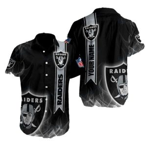 Personalized Las Vegas Raiders Badge Smoke Hawaiian Shirt