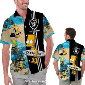 Personalized Las Vegas Raiders Bart Simpson Surfing Hawaiian Shirt
