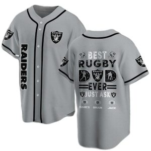 Personalized Las Vegas Raiders Best Dad Ever Baseball Jersey