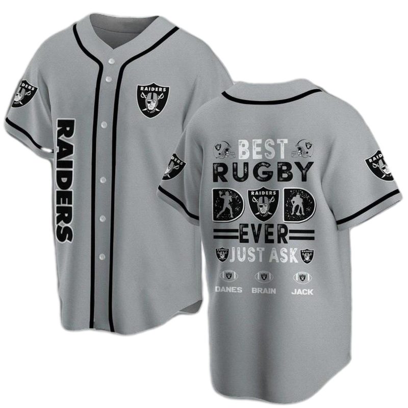 Personalized Las Vegas Raiders Best Dad Ever Baseball Jersey 1