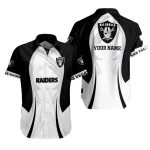 Personalized Las Vegas Raiders Black And White Swoosh Hawaiian Shirt
