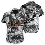 Personalized Las Vegas Raiders Bold Foliage And Mascot Hawaiian Shirt