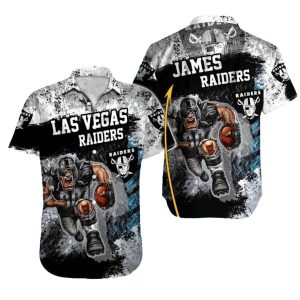Personalized Las Vegas Raiders Brush Stroke Fierce Player Style Hawaiian Shirt