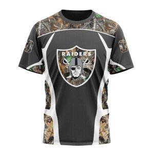 Personalized Las Vegas Raiders Camo Hunting AOP T-Shirt