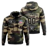 Personalized Las Vegas Raiders Camo Style Veteran Day AOP Hoodie