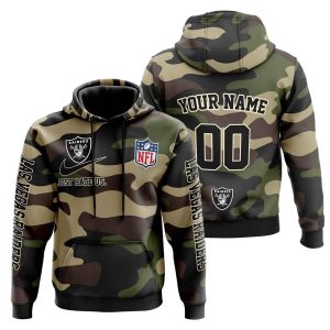 Personalized Las Vegas Raiders Camo Style Veteran Day AOP Hoodie