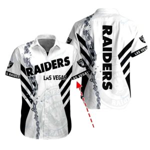 Personalized Las Vegas Raiders Chainlink Heart White Pattern Hawaiian Shirt