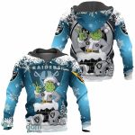 Personalized Las Vegas Raiders Christmas Grinch In Chimney AOP Hoodie