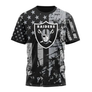 Personalized Las Vegas Raiders Classic Grunge American Flag AOP T-Shirt