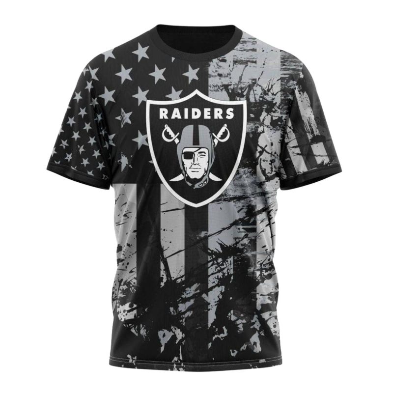 Personalized Las Vegas Raiders Classic Grunge American Flag Aop T Shirt 1