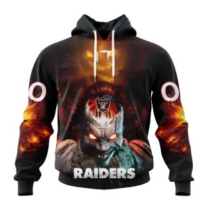 Personalized Las Vegas Raiders Clown Halloween AOP Hoodie