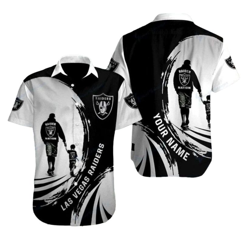 Personalized Las Vegas Raiders Dad And Son Hawaiian Shirt 1