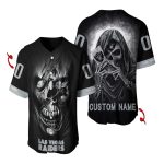 Personalized Las Vegas Raiders Dead Skull Halloween Black Baseball Jersey