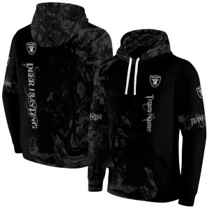 Personalized Las Vegas Raiders Deer Silhouette Black AOP Hoodie