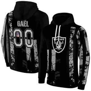 Personalized Las Vegas Raiders Distressed Flag Black AOP Hoodie
