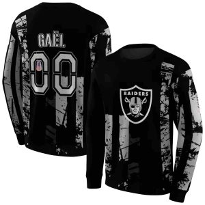 Personalized Las Vegas Raiders Distressed Flag Black AOP Sweatshirt