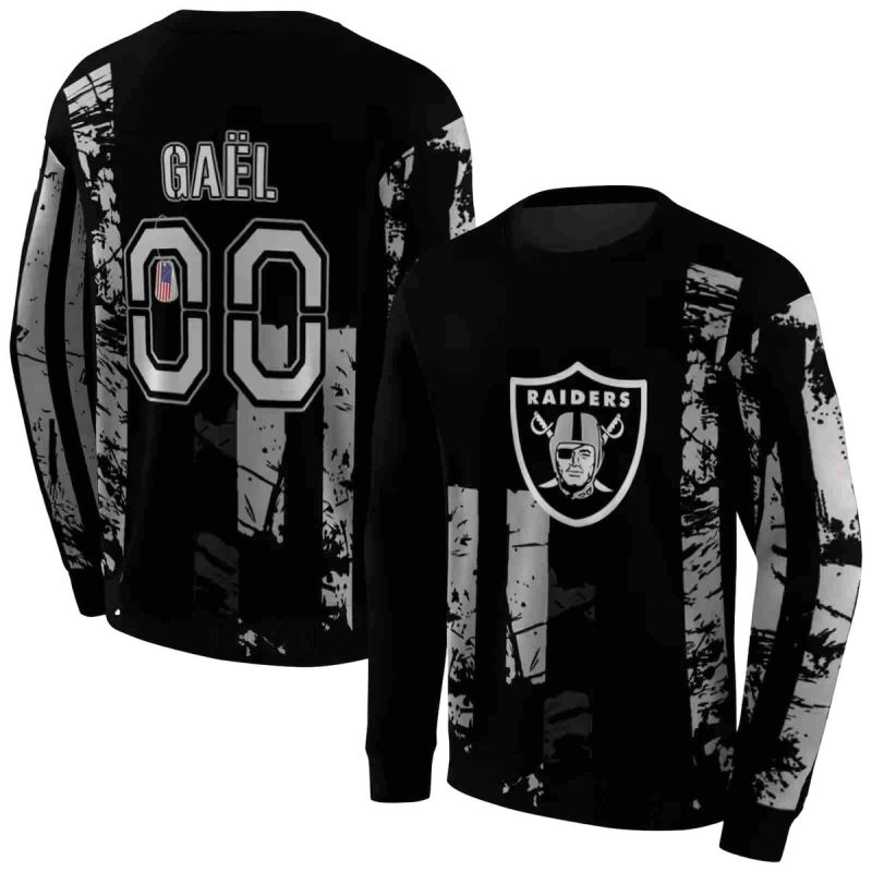 Personalized Las Vegas Raiders Distressed Flag Black Aop Sweatshirt 1