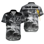Personalized Las Vegas Raiders Dolphin Ocean Wave Hawaiian Shirt
