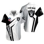 Personalized Las Vegas Raiders Executive Stripe Black And White Hawaiian Shirt