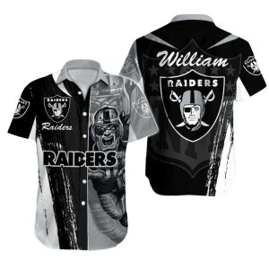 Personalized Las Vegas Raiders Fierce Football Player Contrast Hawaiian Shirt