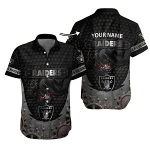 Personalized Las Vegas Raiders Fiery Eyes Dragon Hawaiian Shirt