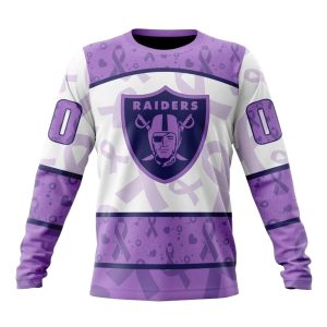 Personalized Las Vegas Raiders Fight Cancer AOP Sweatshirt