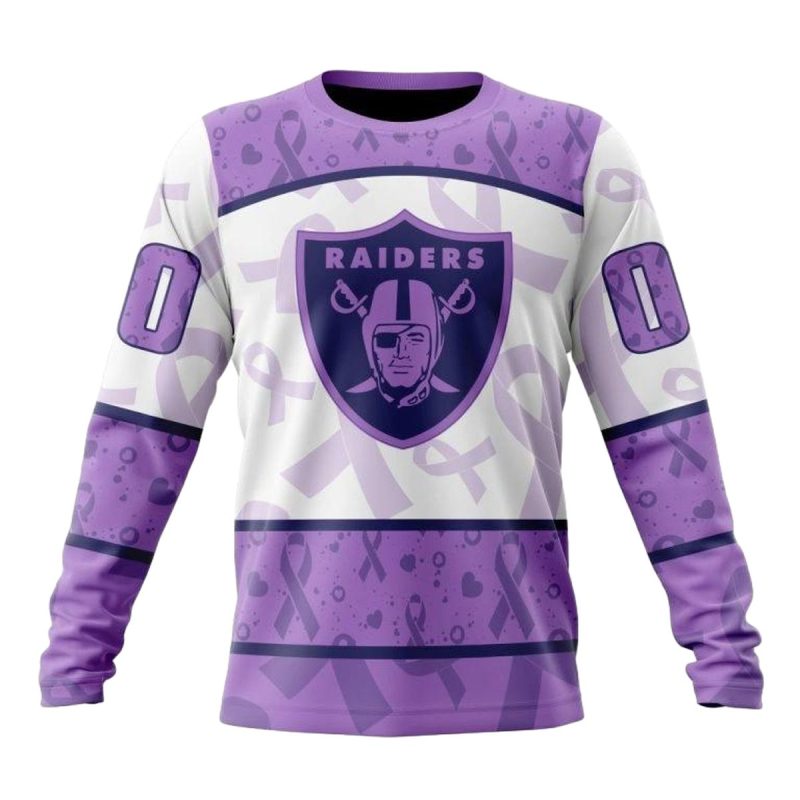 Personalized Las Vegas Raiders Fight Cancer Aop Sweatshirt 1
