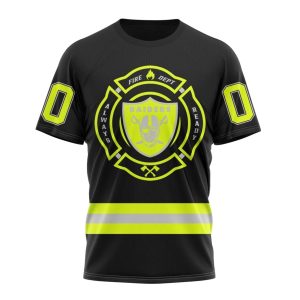 Personalized Las Vegas Raiders Firefighter Uniform Design AOP T-Shirt