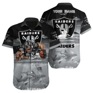 Personalized Las Vegas Raiders Football Player And Dolphins Art Hawaiian Shirt