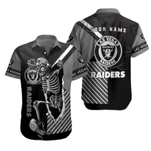 Personalized Las Vegas Raiders Funny Skeleton Sidelines Hawaiian Shirt