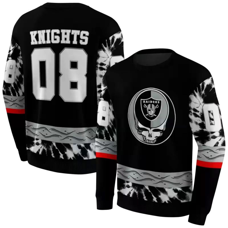 Personalized Las Vegas Raiders Grateful Vibes Black Aop Sweatshirt 1