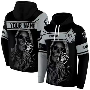 Personalized Las Vegas Raiders Grim Reaper Black AOP Hoodie