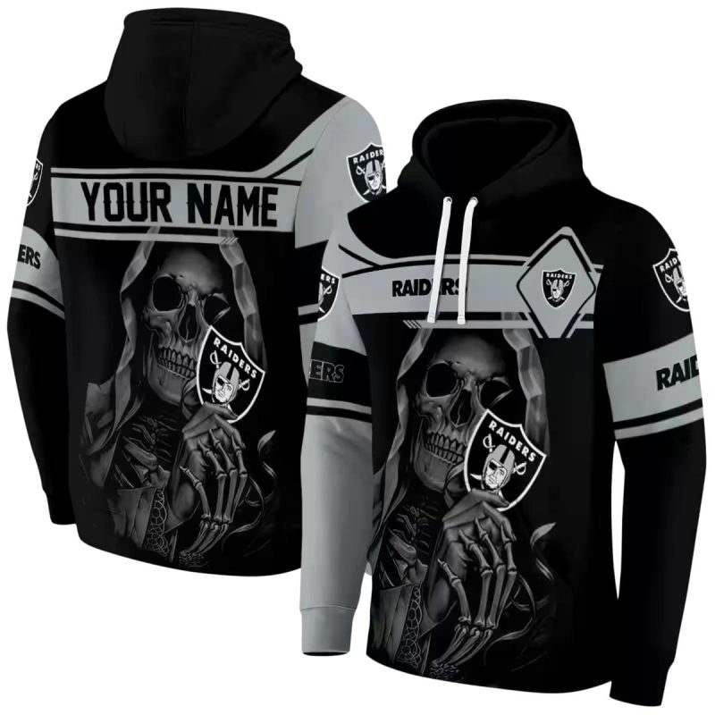 Personalized Las Vegas Raiders Grim Reaper Black Aop Hoodie 1