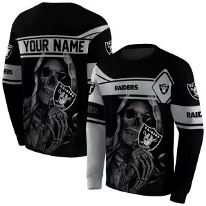 Personalized Las Vegas Raiders Grim Reaper Black AOP Sweatshirt
