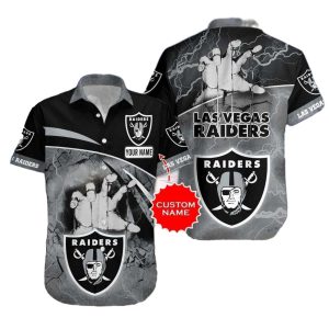 Personalized Las Vegas Raiders Halloween With Lightning Hawaiian Shirt