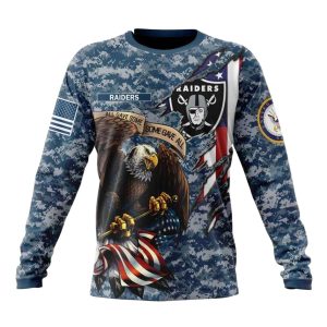 Personalized Las Vegas Raiders Honor Us Navy Veterans All Gave Some Some Gave AOP Sweatshirt