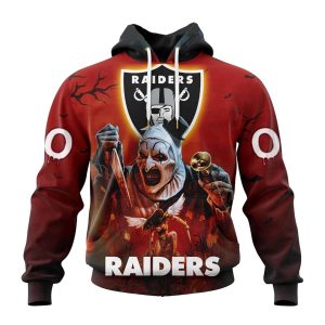 Personalized Las Vegas Raiders Horror Terrifier Ghoulish Halloween Day AOP Hoodie