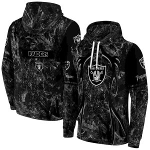 Personalized Las Vegas Raiders Hunting Theme Black AOP Hoodie