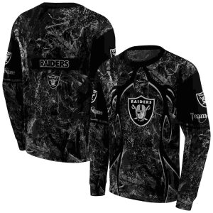 Personalized Las Vegas Raiders Hunting Theme Black AOP Sweatshirt
