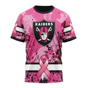 Personalized Las Vegas Raiders I Pink I Can! In October We Wear Pink Breast Cancer AOP T-Shirt