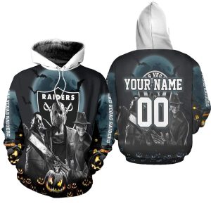 Personalized Las Vegas Raiders Jason Freddy Myers Halloween AOP Hoodie