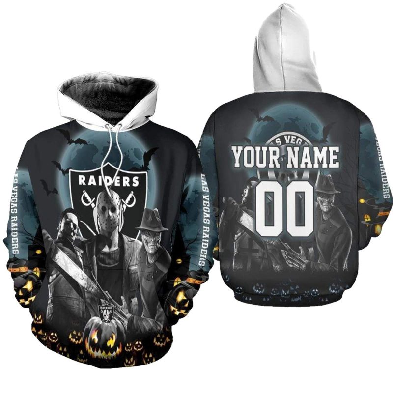 Personalized Las Vegas Raiders Jason Freddy Myers Halloween Aop Hoodie 1