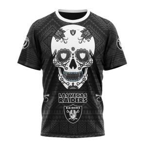 Personalized Las Vegas Raiders Kits For Dia De Muertos AOP T-Shirt