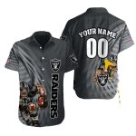 Personalized Las Vegas Raiders Logo And Action Player Hawaiian Shirt
