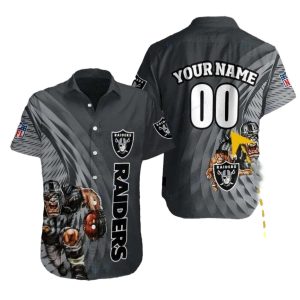 Personalized Las Vegas Raiders Logo And Action Player Hawaiian Shirt